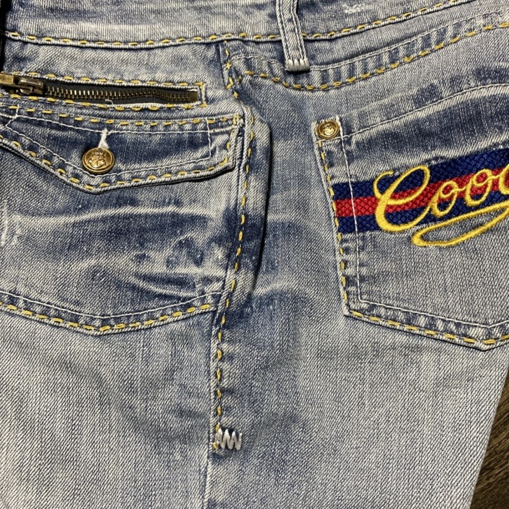 COOGI Denim Shorts Women's 34x12 Embroidered Embellished Low Rise Blue Jean Jort - Picture 10 of 14